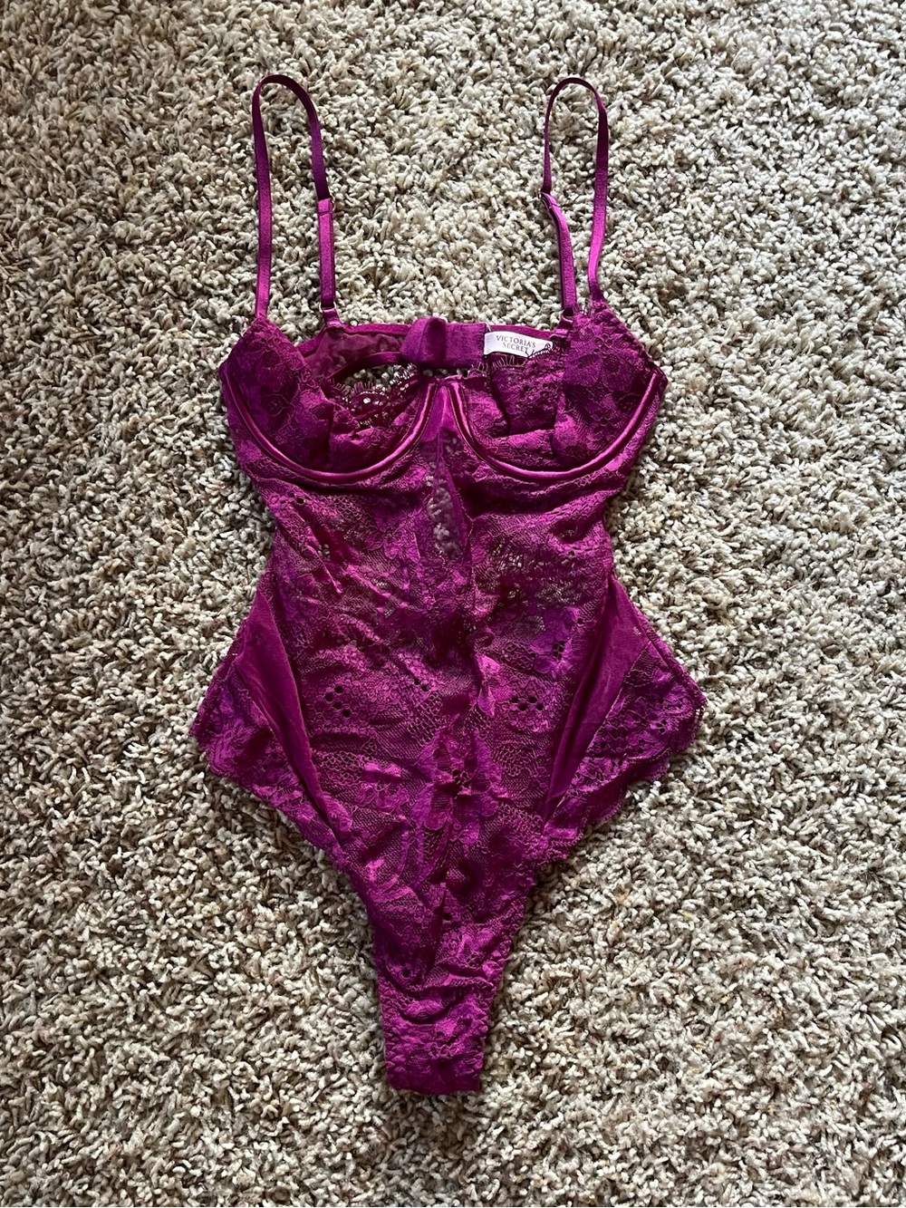 Victoria's Secret Lace Teddy - Magenta